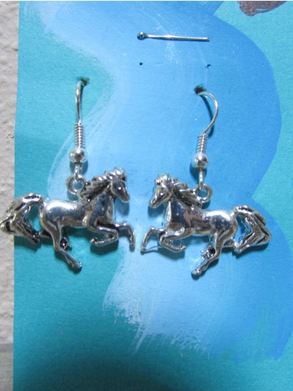 Handmade Horse Dangle Hook Earrings